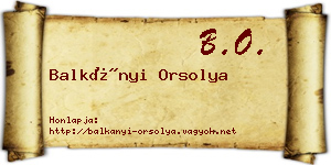 Balkányi Orsolya névjegykártya