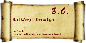 Balkányi Orsolya névjegykártya