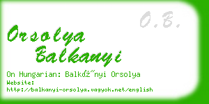 orsolya balkanyi business card